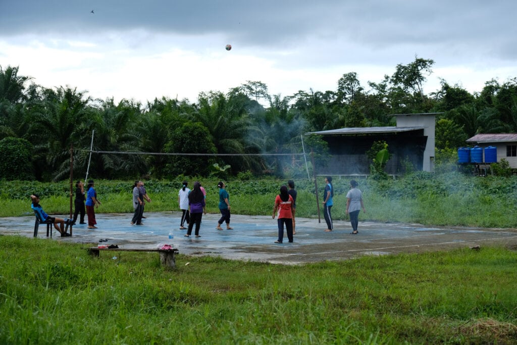 Villagers in Dagat enjoying time together after the rain.